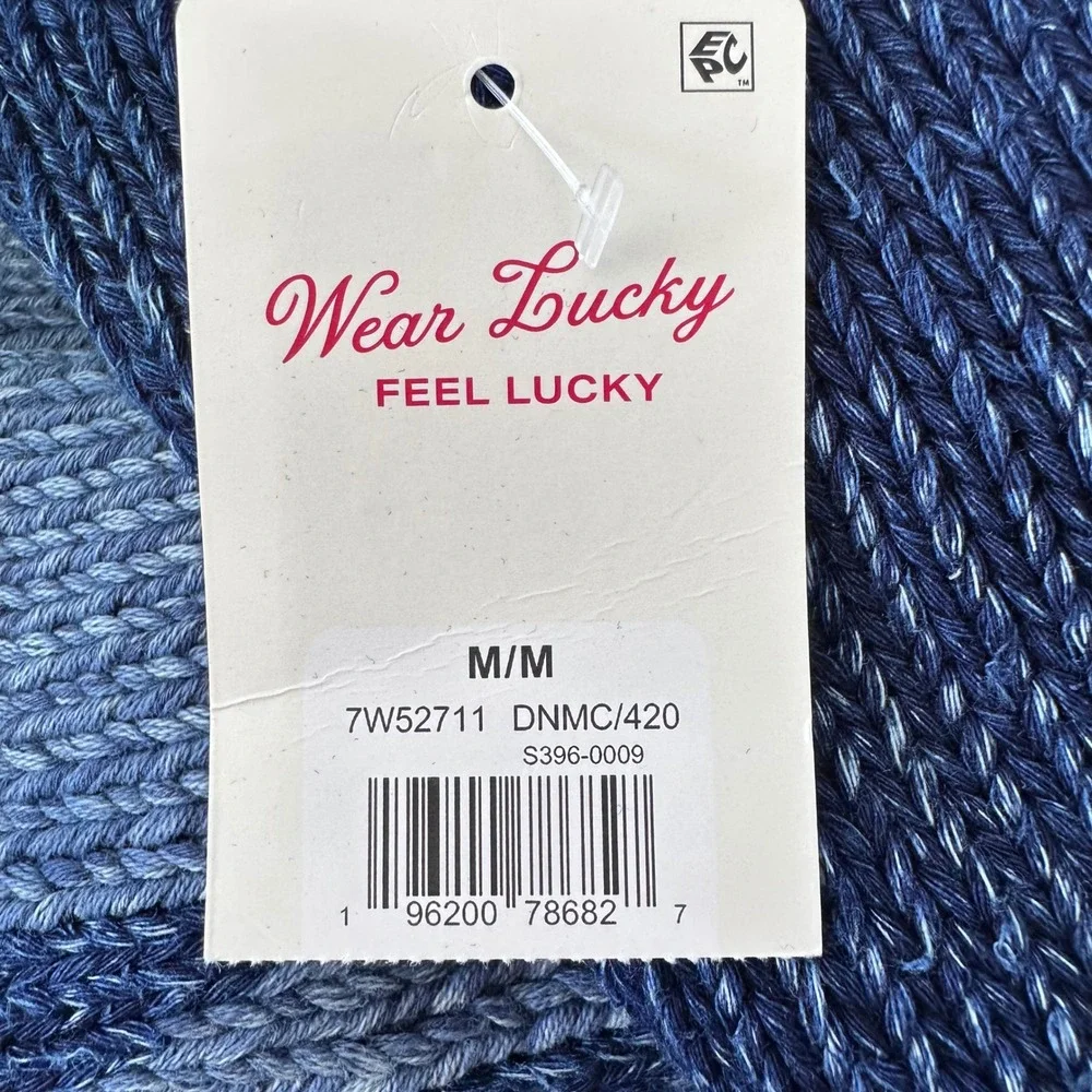 Lucky Brand Heritage Cardigan Women M Blue Heavy Knit Aztec Southwestern NWT